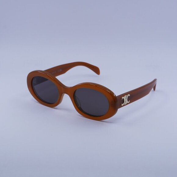 Celine CL40194U 45A Sunglasses Light Brown Oval Frame, Smoke Lenses - Picture 9 of 11